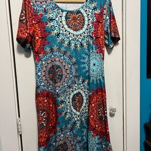 Colorful Mandala Print Dress